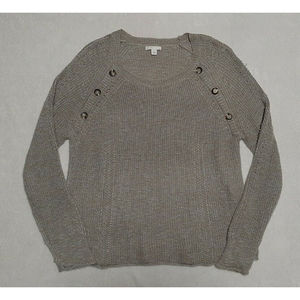 Est 1946 Tight Knit Sweater Womens XL Long Sleeves Pull Over Button Accents
